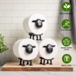VELENTI Sheep Toilet Roll Holder, Free Standing Bathroom Set, 3D Printed, Funny Hilarious Black Sheep Loo Roll Holder, Tissue Paper Storage, Cute Bathroom Decor, X3, Set of 3 - Image 5