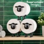 VELENTI Sheep Toilet Roll Holder, Free Standing Bathroom Set, 3D Printed, Funny Hilarious Black Sheep Loo Roll Holder, Tissue Paper Storage, Cute Bathroom Decor, X3, Set of 3 - Image 6