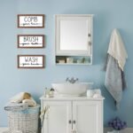 LIBWYS Bathroom Sign & Plaque (Set of 3) Wash Your Hands Brush Your Teeth Comb Your Hair Decorative Rustic Wood Farmhouse Bathroom Wall Decor (White) - Image 3