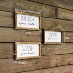 LIBWYS Bathroom Sign & Plaque (Set of 3) Wash Your Hands Brush Your Teeth Comb Your Hair Decorative Rustic Wood Farmhouse Bathroom Wall Decor (White) - Image 5