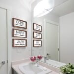 LIBWYS Bathroom Sign & Plaque (Set of 3) Wash Your Hands Brush Your Teeth Comb Your Hair Decorative Rustic Wood Farmhouse Bathroom Wall Decor (White) - Image 8