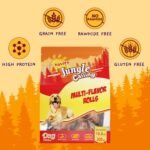Jungle Calling Multi Flavor Rolls Dog Treats, Made with Real Chicken Duck Beef Meat, Peanut Butter Flavor Rawhide-Free Dog Snacks, Health Skin and High Protein Dog Treat, 10.6 oz - Image 4