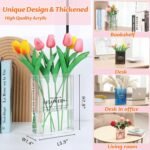 Book-Shaped Vase for Flowers, Book Lovers Gifts, Aesthetic Room Decor Cute Flowers Vases & Must-Have for Home, Bookshelf, Bedroom & Office Decor for Women & Teacher Gift - Like Mothers Day (Clear) - Image 3