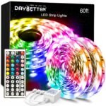 DAYBETTER Led Lights Color Changing Led Strip Lights with Remote Controller 60 ft, 2 Rolls of 30 ft Led Lighting for Bedroom, Home Decoration - Image 2