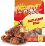 Jungle Calling Multi Flavor Rolls Dog Treats, Made with Real Chicken Duck Beef Meat, Peanut Butter Flavor Rawhide-Free Dog Snacks, Health Skin and High Protein Dog Treat, 10.6 oz - Image 2