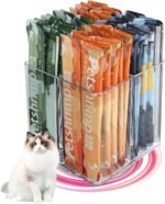 Lickable Cat Treats Organizer, Lazy susan Acrylic Squeeze Up Cat Food Storage Container, Essential storage for pet treats, Wet Cat Treats Storage for Kitchen Cabinet Pantry Shelf Countertop（Square） - Image 2