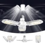 SANSI 3-Panel Deformable LED Garage Light, 300W Equivalent 30W, Garage Lights Ceiling Led,E26 Screw in Adjustable Shop Light with 5000K Daylight, for Garage Workshop Basement, ETL Certified - Image 2