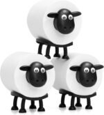 VELENTI Sheep Toilet Roll Holder, Free Standing Bathroom Set, 3D Printed, Funny Hilarious Black Sheep Loo Roll Holder, Tissue Paper Storage, Cute Bathroom Decor, X3, Set of 3 - Image 2