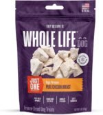 Whole Life Dog Just One Chicken Freeze Dried Dog Treats - Human Grade High Protein Food, Healthy Training Snacks, Freeze Dried Food Toppers, USA Made Natural Treats - 4 oz (Value Pack of 1) - Image 2